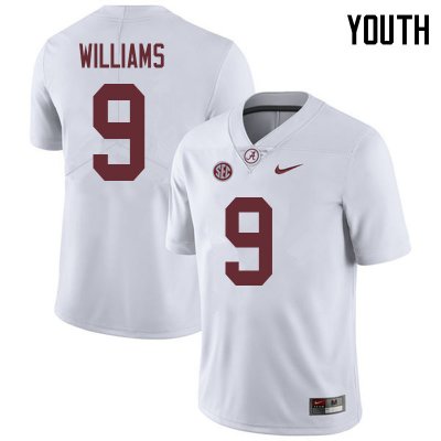 NCAA Youth Alabama Crimson Tide #9 Xavier Williams Stitched College 2018 Nike Authentic White Football Jersey XA17F30EB
